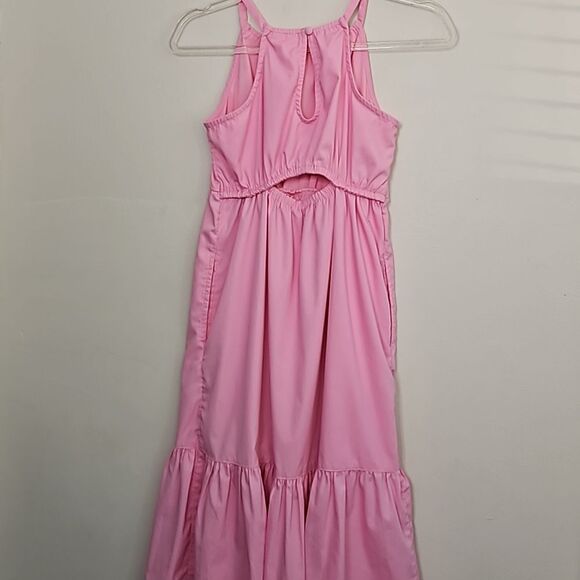 Abercrombie Kids Pink Ruffle Maxi Long Sleeveless Dress Size 9/10 - Picture 6 of 12